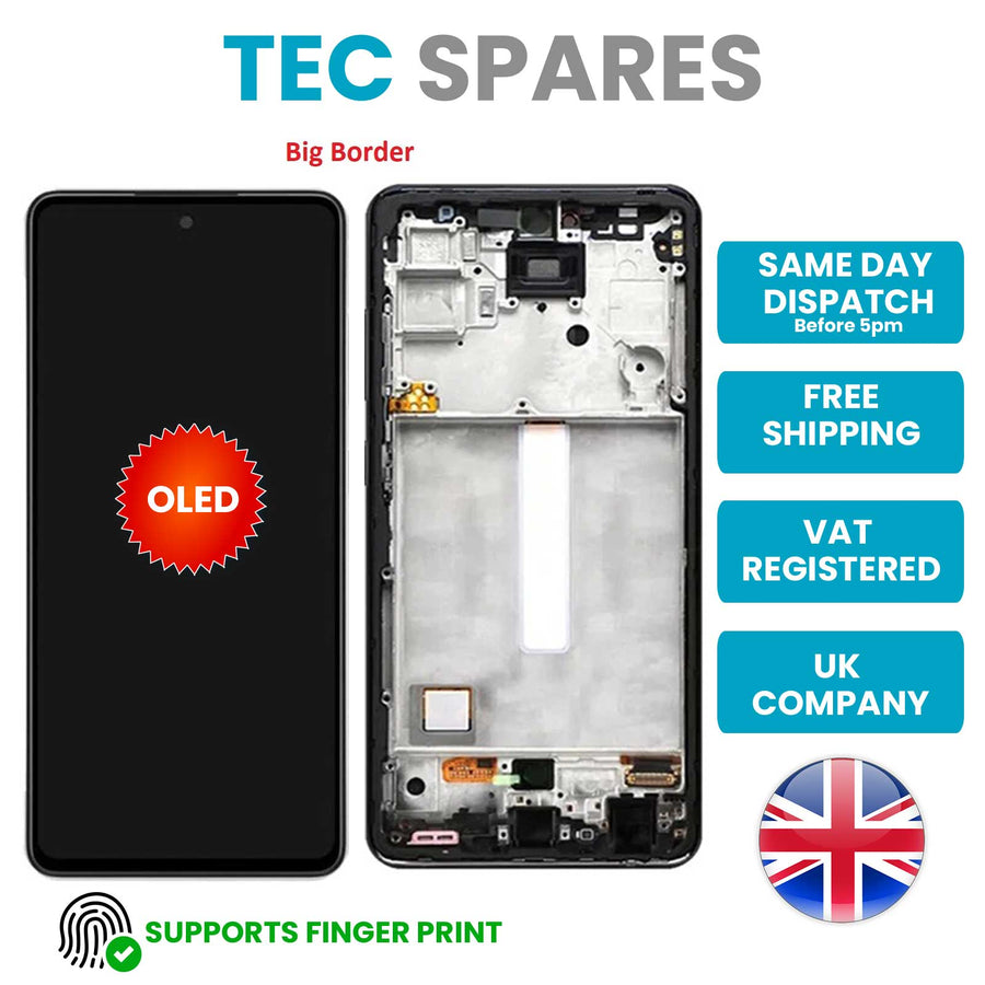 Samsung Galaxy A52 4G A52 5G SM-A525F/526B OLED Screen Display Glass +Frame