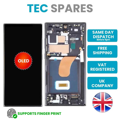 Samsung Galaxy S23 Ultra S918b Lcd Display Touch Screen +Frame Big Size